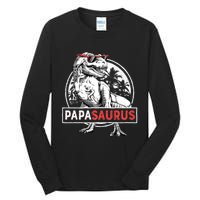 Papasaurus T Rex Dinosaur Funny Papa Saurus Family Matching Long Sleeve Tall Long Sleeve T-Shirt