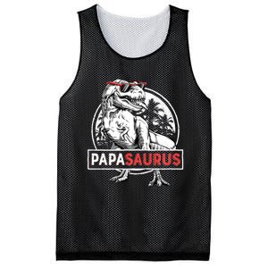 Papasaurus T Rex Dinosaur Funny Papa Saurus Family Matching Long Sleeve Mesh Reversible Basketball Jersey Tank