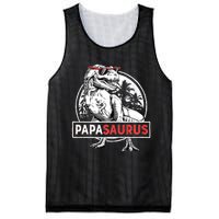 Papasaurus T Rex Dinosaur Funny Papa Saurus Family Matching Long Sleeve Mesh Reversible Basketball Jersey Tank