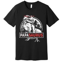 Papasaurus T Rex Dinosaur Funny Papa Saurus Family Matching Long Sleeve Premium T-Shirt