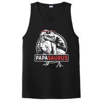 Papasaurus T Rex Dinosaur Funny Papa Saurus Family Matching Long Sleeve PosiCharge Competitor Tank