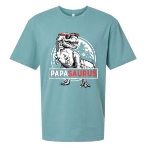 Papasaurus T Rex Dinosaur Funny Papa Saurus Family Matching Long Sleeve Sueded Cloud Jersey T-Shirt