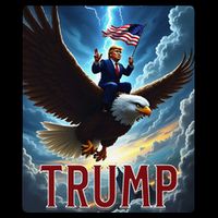 President Trump Riding An Eagle. Patriotic Political Sweatshirt