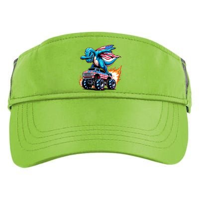 Patriotic T Rex Dabbing Monster Truck Adult Drive Performance Visor