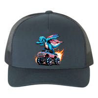 Patriotic T Rex Dabbing Monster Truck Yupoong Adult 5-Panel Trucker Hat