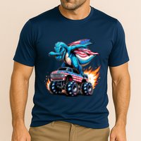 Patriotic T Rex Dabbing Monster Truck Cooling Performance Crew T-Shirt