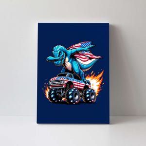 Patriotic T Rex Dabbing Monster Truck Canvas