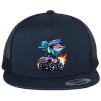 Patriotic T Rex Dabbing Monster Truck Flatbill Hat