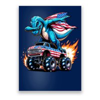 Patriotic T Rex Dabbing Monster Truck Poster