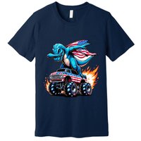 Patriotic T Rex Dabbing Monster Truck Premium T-Shirt
