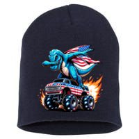 Patriotic T Rex Dabbing Monster Truck Short Acrylic Beanie