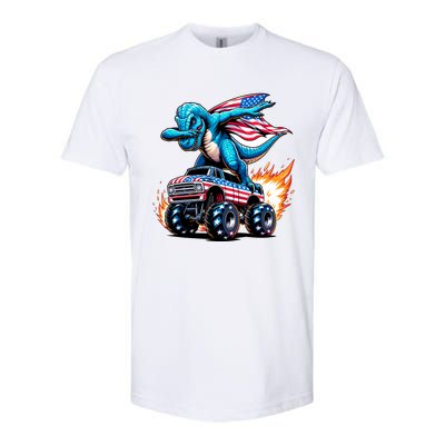 Patriotic T Rex Dabbing Monster Truck Softstyle® CVC T-Shirt