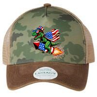 Patriotic T Rex Riding Firework 4th Of July Legacy Tie Dye Trucker Hat