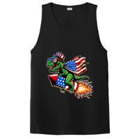 Patriotic T Rex Riding Firework 4th Of July PosiCharge Competitor Tank
