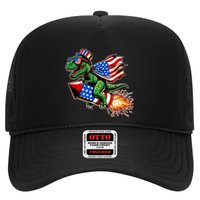 Patriotic T Rex Riding Firework 4th Of July Hat