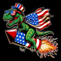 Patriotic T Rex Riding Firework 4th Of July Wool Snapback Cap