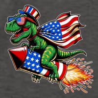 Patriotic T Rex Riding Firework 4th Of July Vector Backpack