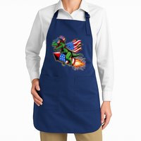 Patriotic T Rex Riding Firework 4th Of July Apron