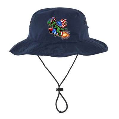 Patriotic T Rex Riding Firework 4th Of July Legacy Cool Fit Booney Bucket Hat