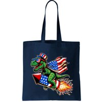 Patriotic T Rex Riding Firework 4th Of July Bag