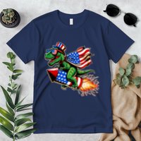 Patriotic T Rex Riding Firework 4th Of July Premium T-Shirt