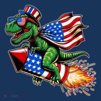 Patriotic T Rex Riding Firework 4th Of July Toddler Sweatshirt
