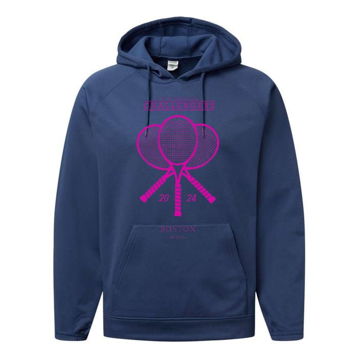 Pink Tennis Rackets Challengers Movie Performance Fleece Hoodie