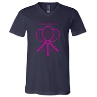 Pink Tennis Rackets Challengers Movie V-Neck T-Shirt