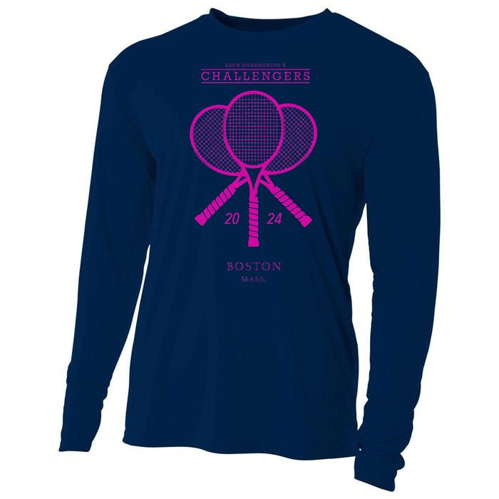 Pink Tennis Rackets Challengers Movie Cooling Performance Long Sleeve Crew