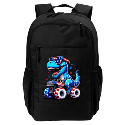 Patriotic T Rex Riding Monster Truck Backpack