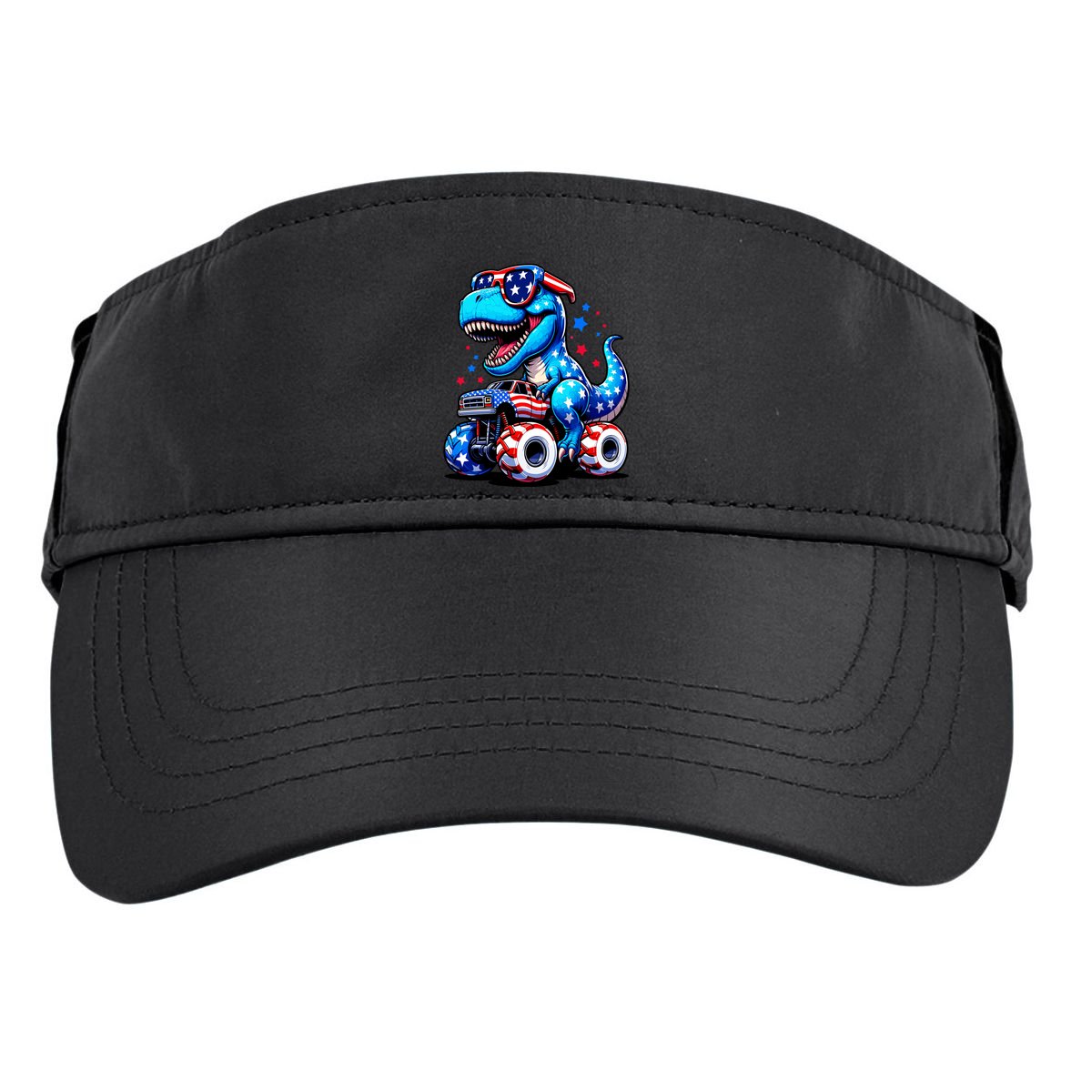 Patriotic T Rex Riding Monster Truck Adult Drive Performance Visor