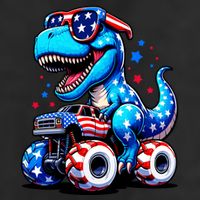 Patriotic T Rex Riding Monster Truck Adult Drive Performance Visor