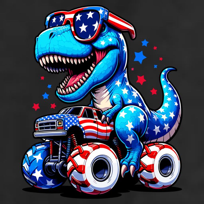 Patriotic T Rex Riding Monster Truck Adult Drive Performance Visor