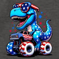 Patriotic T Rex Riding Monster Truck Vector Backpack