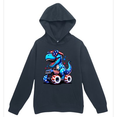 Patriotic T Rex Riding Monster Truck Urban Pullover Hoodie