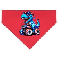 Patriotic T Rex Riding Monster Truck USA-Made Doggie Bandana