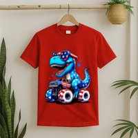 Patriotic T Rex Riding Monster Truck T-Shirt