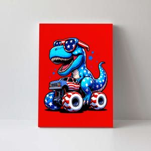 Patriotic T Rex Riding Monster Truck Canvas