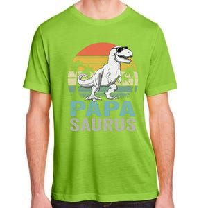 Papasaurus T Rex Dinosaur Papa Saurus Family Matching Hoodie Adult ChromaSoft Performance T-Shirt