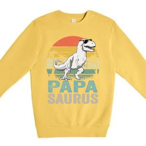 Papasaurus T Rex Dinosaur Papa Saurus Family Matching Hoodie Premium Crewneck Sweatshirt