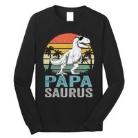 Papasaurus T Rex Dinosaur Papa Saurus Family Matching Hoodie Long Sleeve Shirt