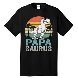 Papasaurus T Rex Dinosaur Papa Saurus Family Matching Hoodie Tall T-Shirt