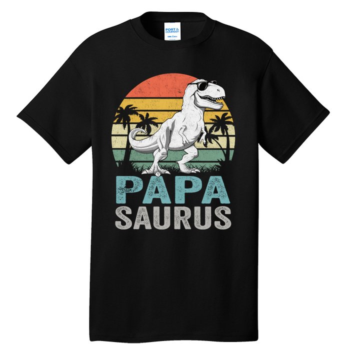 Papasaurus T Rex Dinosaur Papa Saurus Family Matching Hoodie Tall T-Shirt