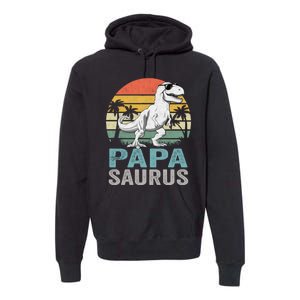 Papasaurus T Rex Dinosaur Papa Saurus Family Matching Hoodie Premium Hoodie