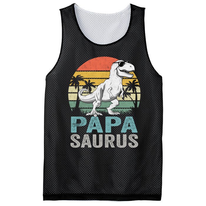 Papasaurus T Rex Dinosaur Papa Saurus Family Matching Hoodie Mesh Reversible Basketball Jersey Tank