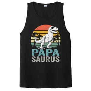 Papasaurus T Rex Dinosaur Papa Saurus Family Matching Hoodie PosiCharge Competitor Tank