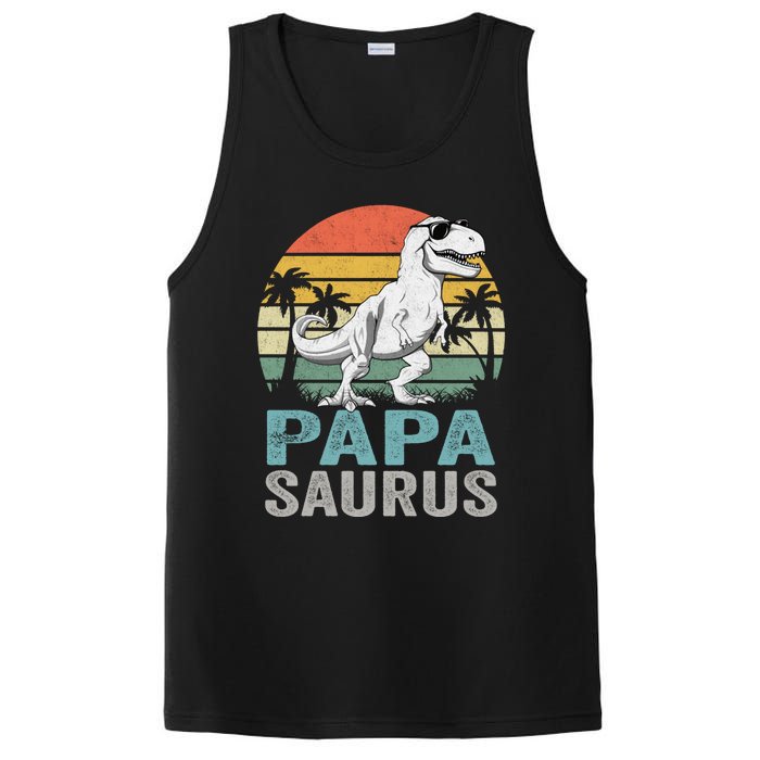 Papasaurus T Rex Dinosaur Papa Saurus Family Matching Hoodie PosiCharge Competitor Tank