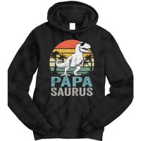 Papasaurus T Rex Dinosaur Papa Saurus Family Matching Hoodie Tie Dye Hoodie