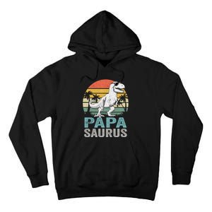 Papasaurus T Rex Dinosaur Papa Saurus Family Matching Hoodie Tall Hoodie