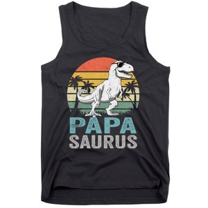 Papasaurus T Rex Dinosaur Papa Saurus Family Matching Hoodie Tank Top